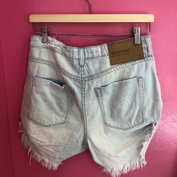 OneTeaSpoon Short Shorts Mid Waist Bandits size 26 - Picture 4 of 5
